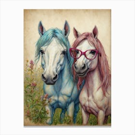 Horses With Glasses Canvas Print