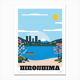 Hiroshima Japan 3 Colourful Travel Poster Canvas Print