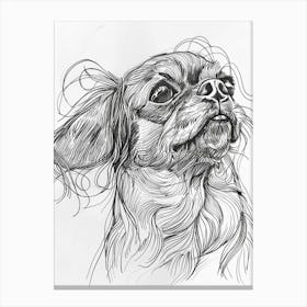 Dog Portrait Line Sketch 2 Canvas Print