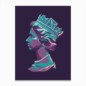 Queen Elizabeth Platinum Jubilee Purple Canvas Print