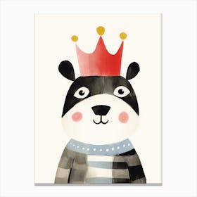 Little Badger 2 Wearing A Crown Canvas Print