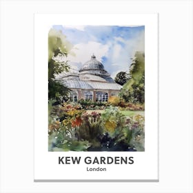 Kew Gardens, London 1 Watercolour Travel Poster Canvas Print