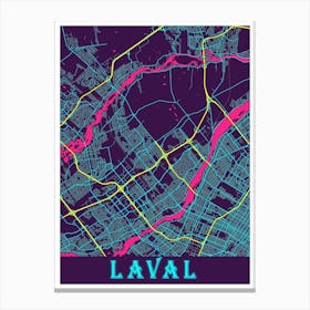 Laval Map Poster Canvas Print