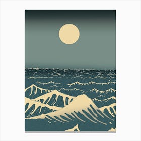 Moon Over The Ocean Canvas Print