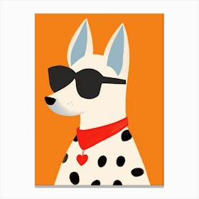 Little Arctic Fox Wearing Sunglasses Canvas Print