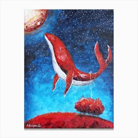 Red Whale Canvas Print