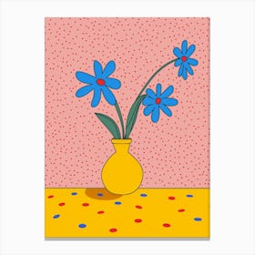 Blue Flowers In A Vase 13 Canvas Print