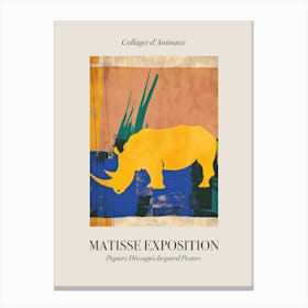 Rhino 3 Matisse Inspired Exposition Animals Poster Canvas Print