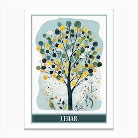 Cedar Tree Flat Illustration 2 Poster Canvas Print