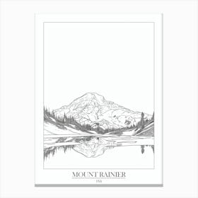 Mount Rainier Usa Line Drawing 6 Poster Canvas Print