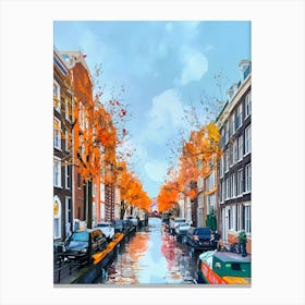 Amsterdam Canal In Autumn Canvas Print