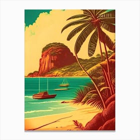 Jericoacoara Brazil Vintage Sketch Tropical Destination Canvas Print