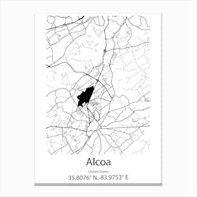 Alcoa,United States Minimalist Map Canvas Print