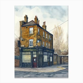 Havering London Borough   Street Watercolour 3 Canvas Print