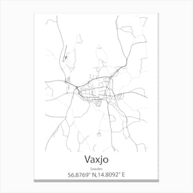 Vaxjo,Sweden Minimalist Map Canvas Print