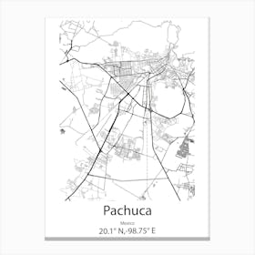 Pachuca,Mexico Minimalist Map Canvas Print