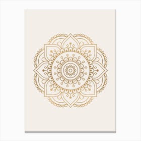 Beige Mandala No 136 A Canvas Print