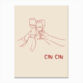 Cin Cin Red Canvas Print