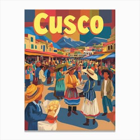 Aihrgdesign A 1970s Inspired Travel Poster For Cusco 1 Canvas Print