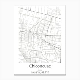 Chiconcuac,Mexico Minimalist Map Canvas Print