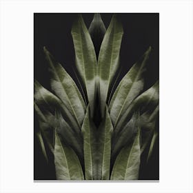 Green Leaves Vertical Canvas Print