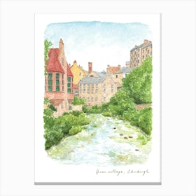 Dean Village, Edinburgh, Water of Leith Canvas Print