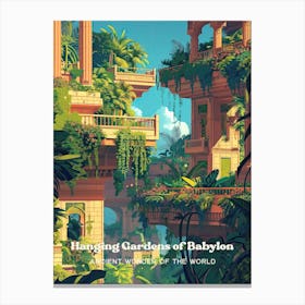 Hanging Gardens Of Babylon Wonders Of The World Art Illustration Lienzo