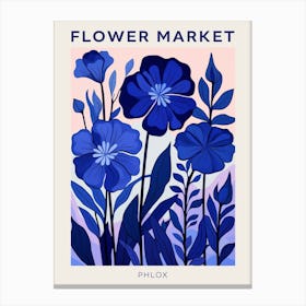 Blue Flower Market Poster Phlox 1 Canvas Print