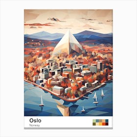 Oslo, Norway, Geometric Illustration 3 Poster Canvas Print
