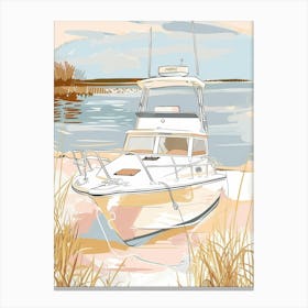 Boat On The Beach Vector Canvas Print