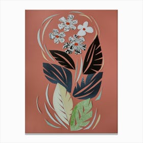 Wall Art with Flowers On Peach Background Canvas Print