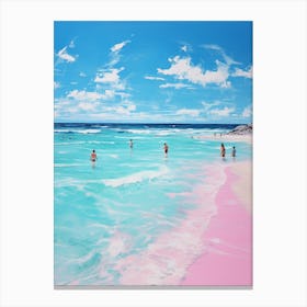 An Oil Painting Of Pink Sands Beach, Harbour Island 3 Canvas Print
