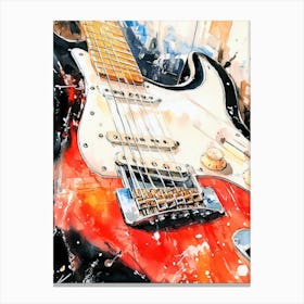 Watercolor Guitar Painting Canvas Print