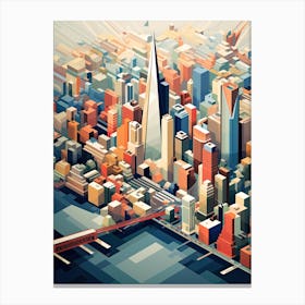 New York City View   Geometric Vector Illustration 3 Canvas Print