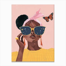 Girl With Sunglasses 12 Canvas Print