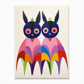 Colourful Kids Animal Art Bat 2 Canvas Print