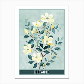 Dogwood Tree Flat Illustration 5 Poster Canvas Print