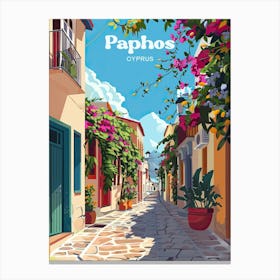 Paphos Cyprus Summer Travel Art Canvas Print