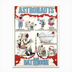 Astronauts In The Bathroom Canvas Print