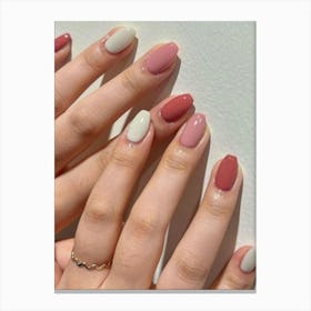 Pink And White Nails Canvas Print