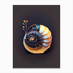 Snail With Black Background Illustration Canvas Print