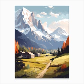 Tour De Mont Blanc France 4 Hiking Trail Landscape Canvas Print
