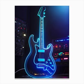 Neon Guitar 1 Canvas Print