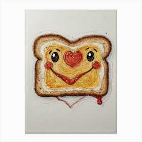 Heart Shaped Toast Canvas Print