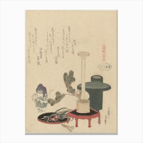A Comparison Of Genroku Poems And Shells, Katsushika Hokusai 13 Canvas Print