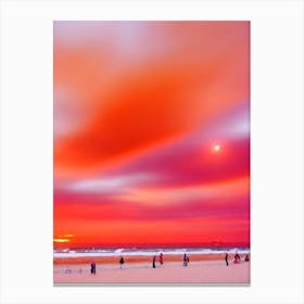 Haeundae Beach, Busan, South Korea Pink Beach Canvas Print