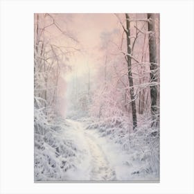 Dreamy Winter Painting Olympic National Park United States 4 Canvas Print