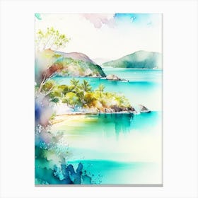 The Whitsunday Islands Australia Watercolour Pastel Tropical Destination Canvas Print