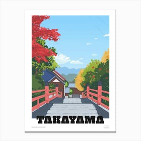 Takayama Japan 1 Colourful Travel Poster Canvas Print
