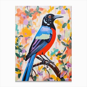 Colourful Bird Painting Magpie 3 Canvas Print